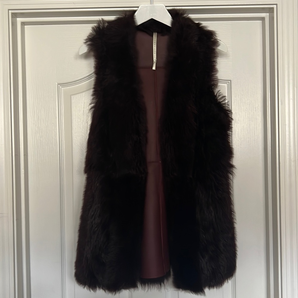 Truth and Pride Real Fur Vest/Jacket XS red/burgundy